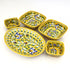 Yellow Floral Rectangular Platter & Bowl Set – Handcrafted Jaipur Blue Pottery for Elegant Dining