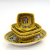 Yellow Floral Rectangular Platter & Bowl Set – Handcrafted Jaipur Blue Pottery for Elegant Dining