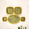 Yellow Floral Rectangular Platter & Bowl Set – Handcrafted Jaipur Blue Pottery for Elegant Dining