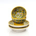 Yellow Floral Round Platter & Bowl Set – Handcrafted Jaipur Blue Pottery for Stylish Serving