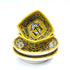 Yellow Floral Square Platter & Bowl Set – Handcrafted Jaipur Blue Pottery for Timeless Dining
