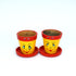 Yellow and Red Handcrafted Terracotta Planters - Set of 2 - Funky Hand Painting