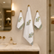 Grey Floral & Leaf Pattern Cotton Waffle Weave Bath and Hand Towel – Hand Block Print