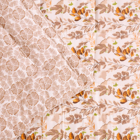 Autumn Vine Pattern Comforter styled on a bed, showcasing handcrafted botanical designs and luxurious comfort.