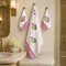 Pink Floral Pattern Waffle Weave Bath and Hand Towel - Hand Block Print