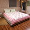 Hand Block Print Floral Pattern Premium Mulmul Cotton Double Bedcover and Pillow Cover set featuring elegant floral motifs and artisanal craftsmanship.