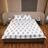 Handcrafted Blue and White Paisley King Size Cotton Bedsheet, Pillow Cover and Dohar 4-Piece Set