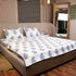Handcrafted Cotton Bedsheet and Pillow Cover Set with Blue Paisley Motifs