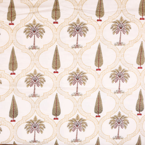 Close-up of Handcrafted Leaf Lattice Cotton Bedding Set showcasing detailed leaf motifs, fine stitching, and breathable cotton texture.