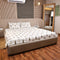 Handcrafted Leaf Lattice Cotton King Size Bedsheet, Pillow Cover and Dohar 4-piece set featuring elegant leaf lattice patterns on soft cotton fabric.