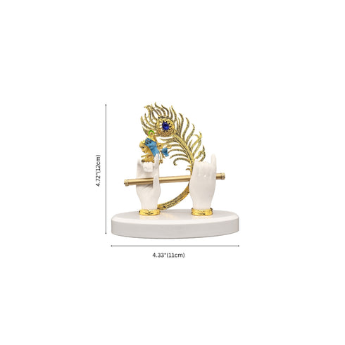 Polyresin Krishna Flute Hands Idol – Exquisite Spiritual Showpiece for Home & Office
