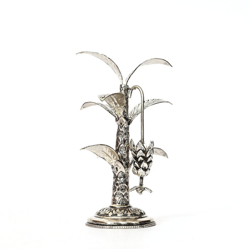 js Silver Banana Tree Sculpture – Elegant Indian Art Decor for Home & Pooja