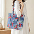 Cherry Blossom Quilted Tote Bag - Hand Block Print