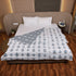 Misty Blue Floral Pattern Double Bed Comforter styled in a modern bedroom, adding warmth, comfort, and timeless elegance.