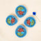 set of 4 blue pottery diyas