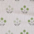 Close-up of Vintage Olive Green Floral Bedcover showcasing intricate floral motifs, fine stitching, and premium cotton texture.