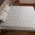 Folded Vintage Olive Green Floral Handcrafted Bedcover highlighting premium fabric, soft texture, and detailed floral prints.