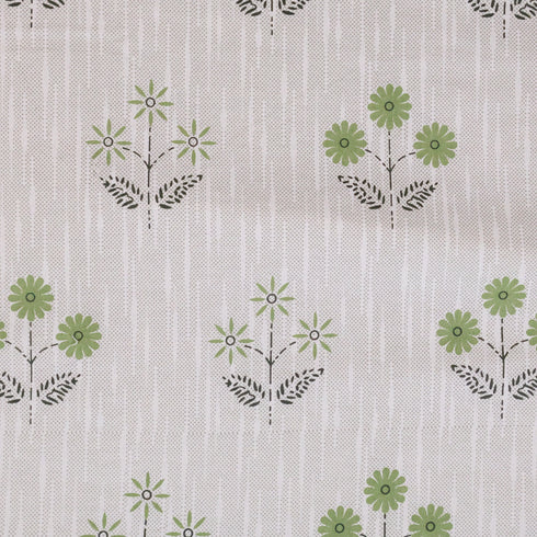 Vintage Olive Green Floral Double Bed Dohar showcasing intricate floral artwork and handcrafted detailing.