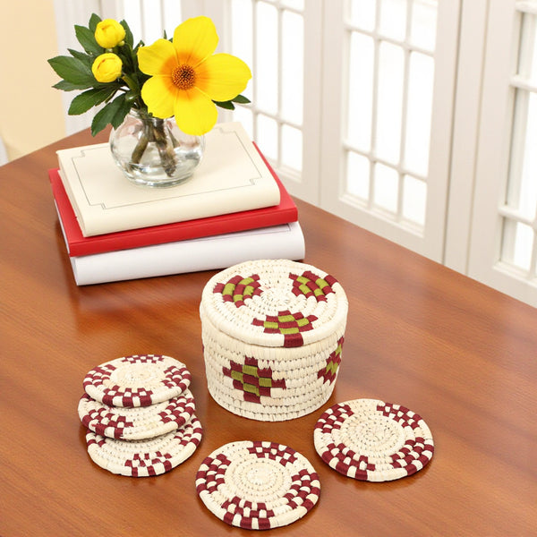 Eco-Friendly Sabai Grass Round  Tea Coaster Set