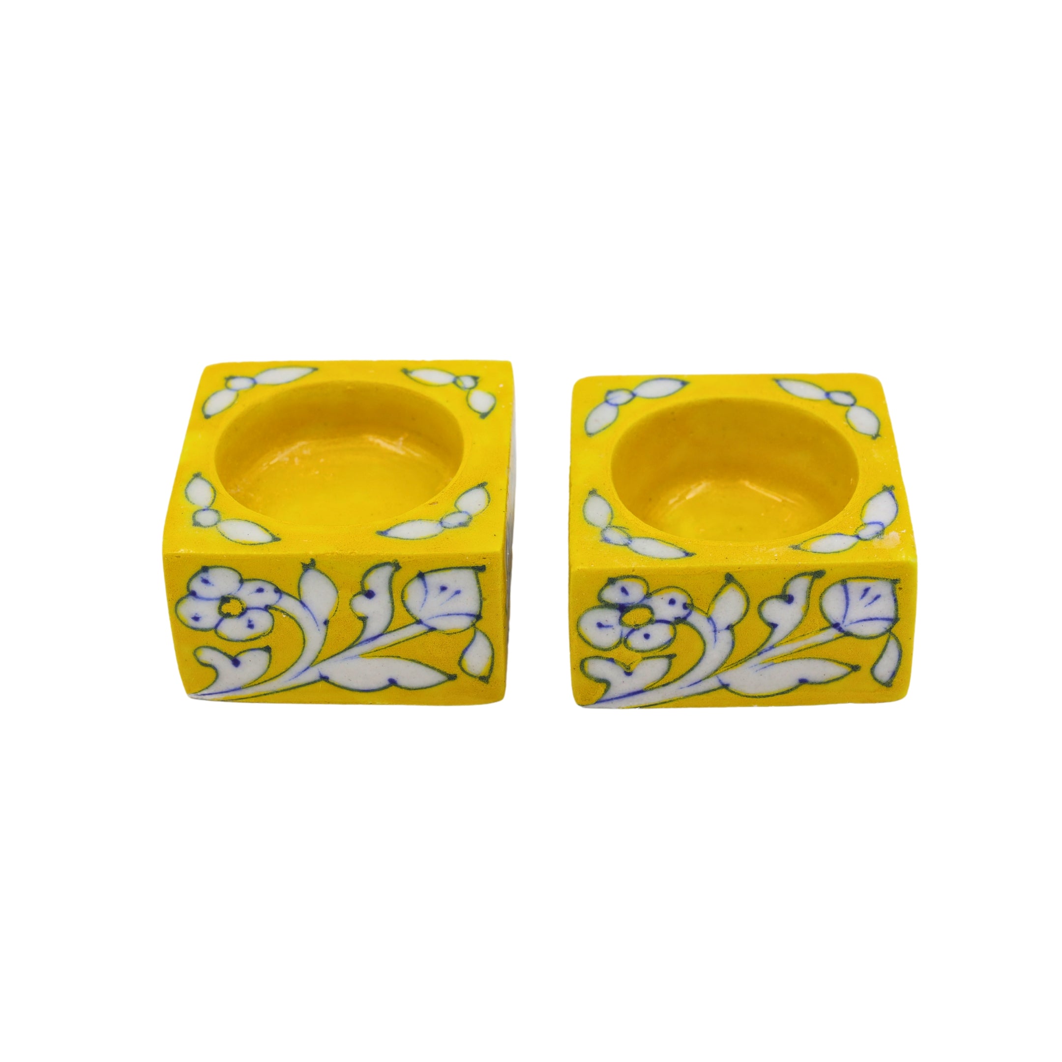 Blue Pottery set of 2 T-Light Holders