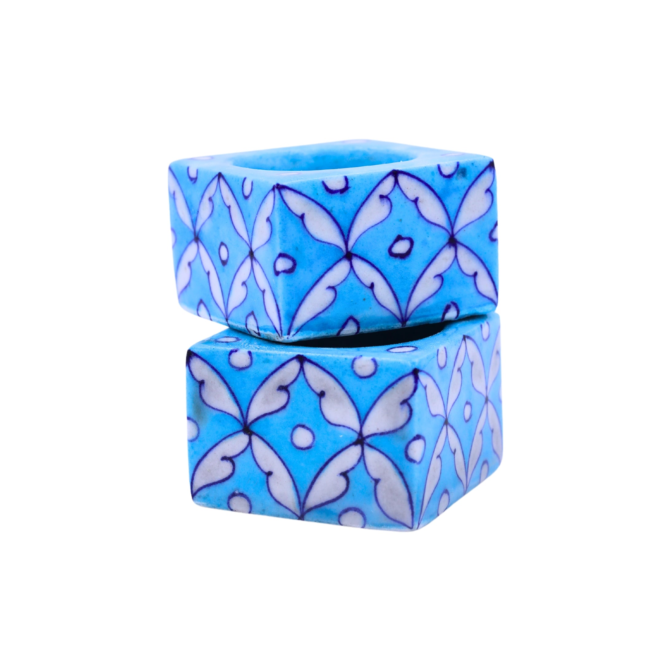 Blue Pottery T-Light Holders