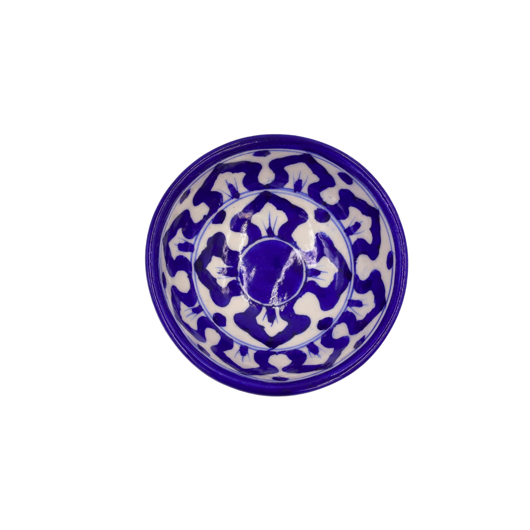 Blue Pottery Round Bowl - Blue