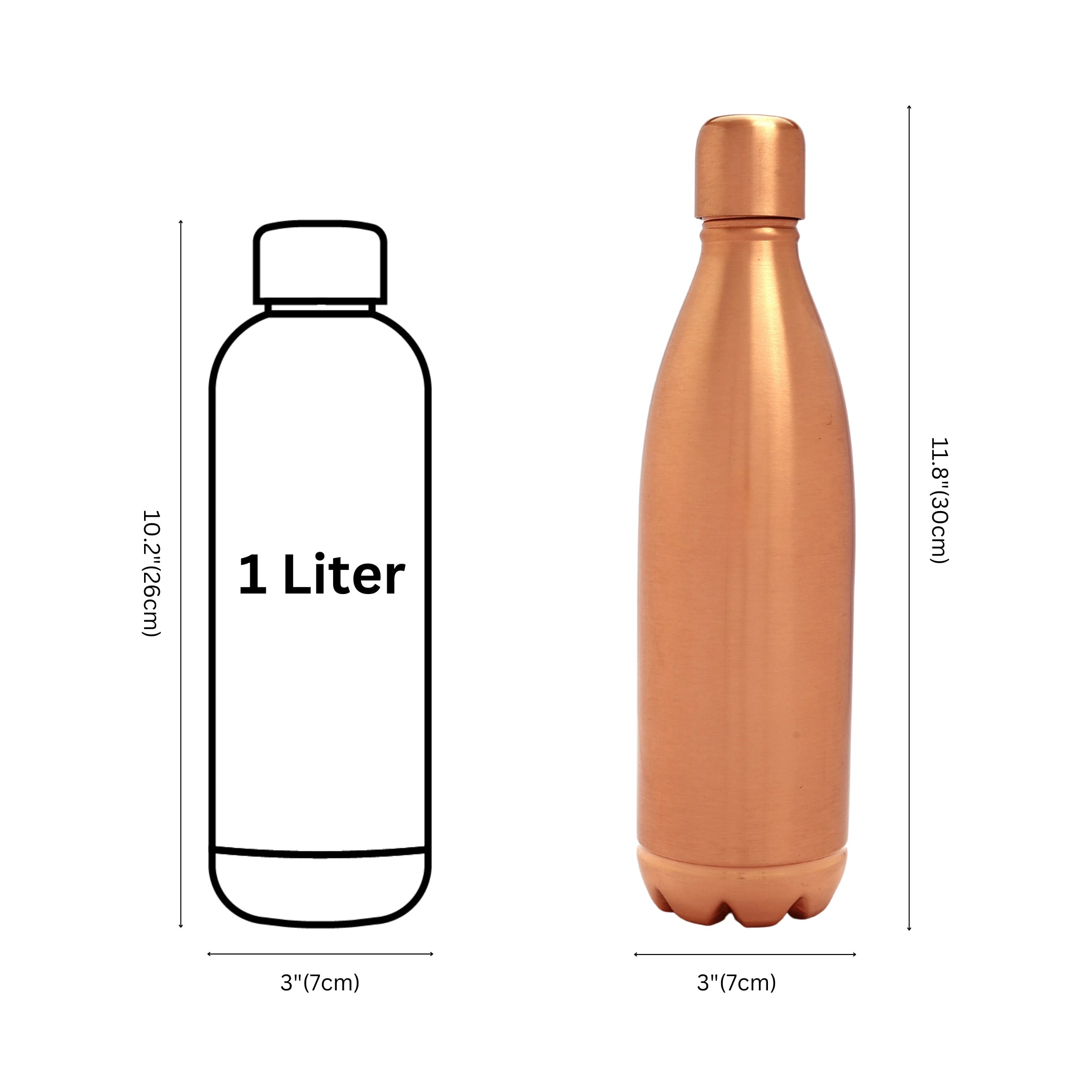 Premium Pure Copper Water Bottle | Leak-Proof Ayurvedic Hydration