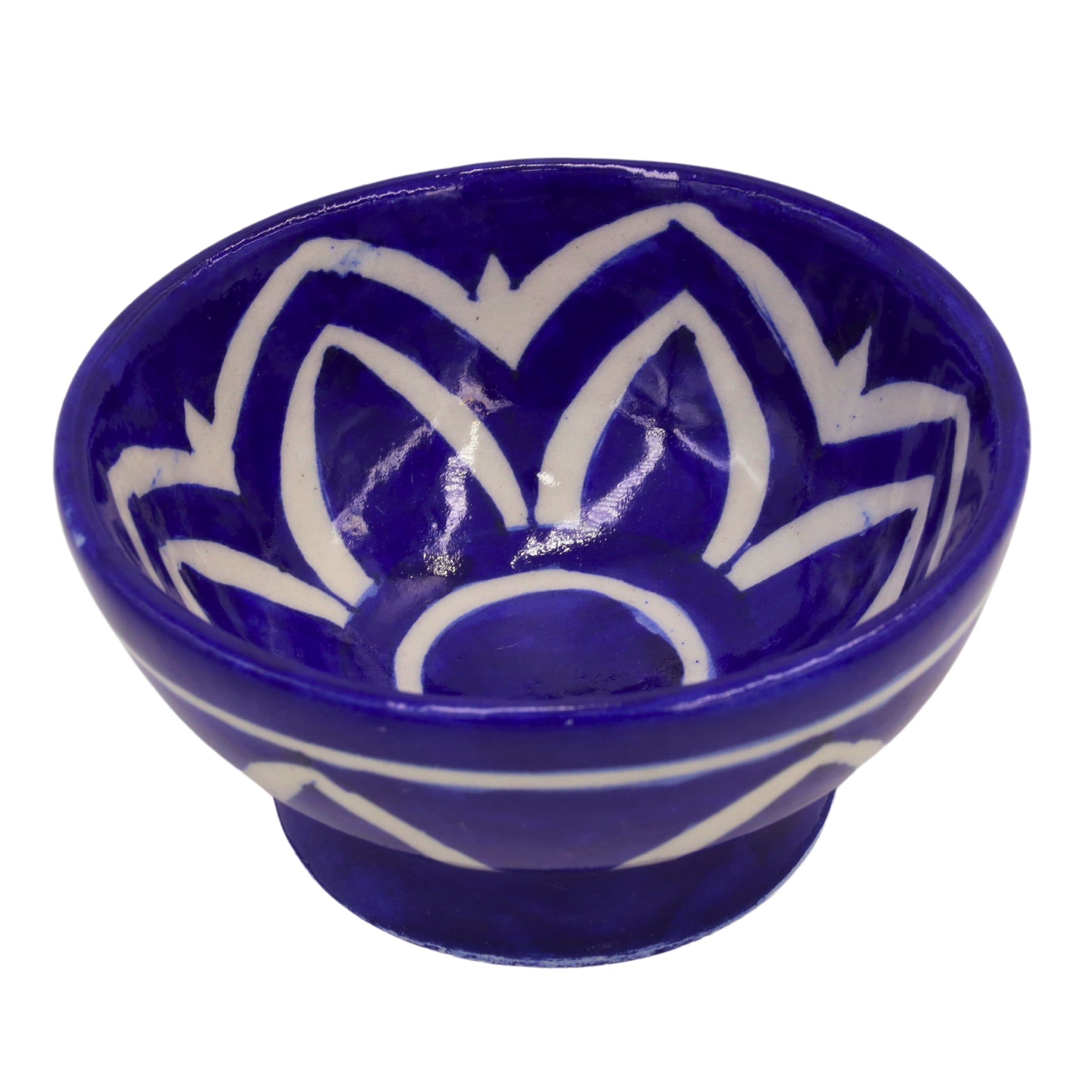 Blue Pottery Round Bowl - Blue Color