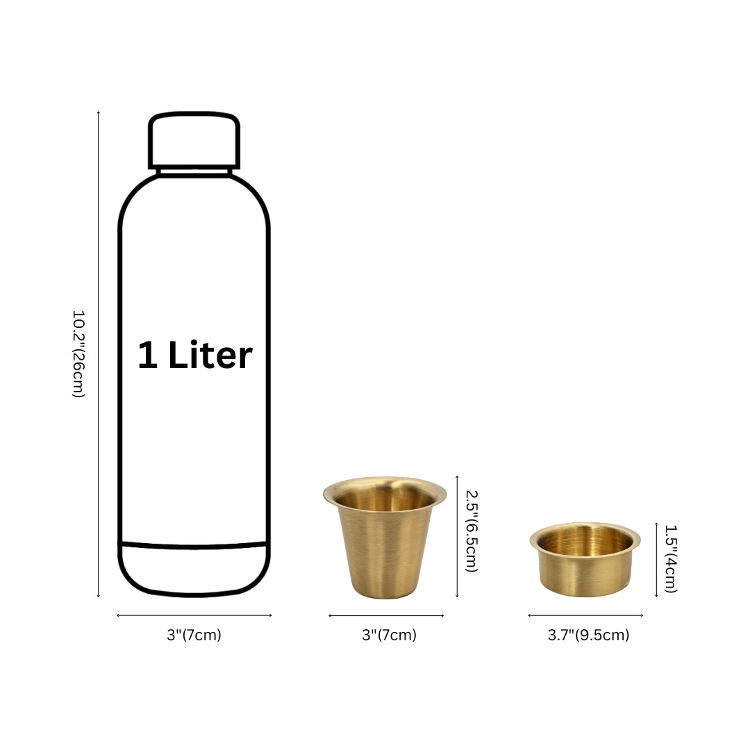 Matte finish Brass Dabara-Tumbler Combo