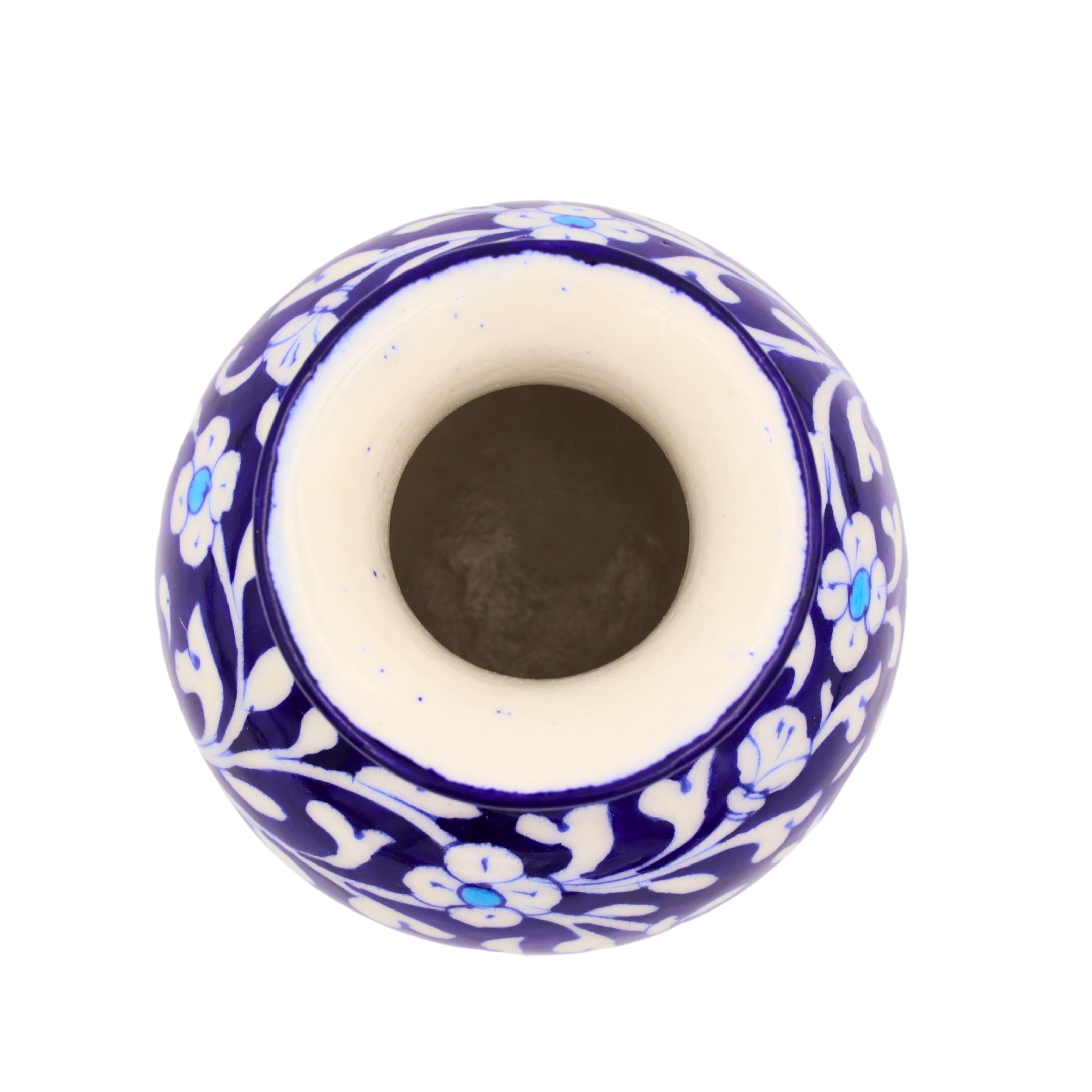 Blue Pottery Flower Vase - Cobalt Blue