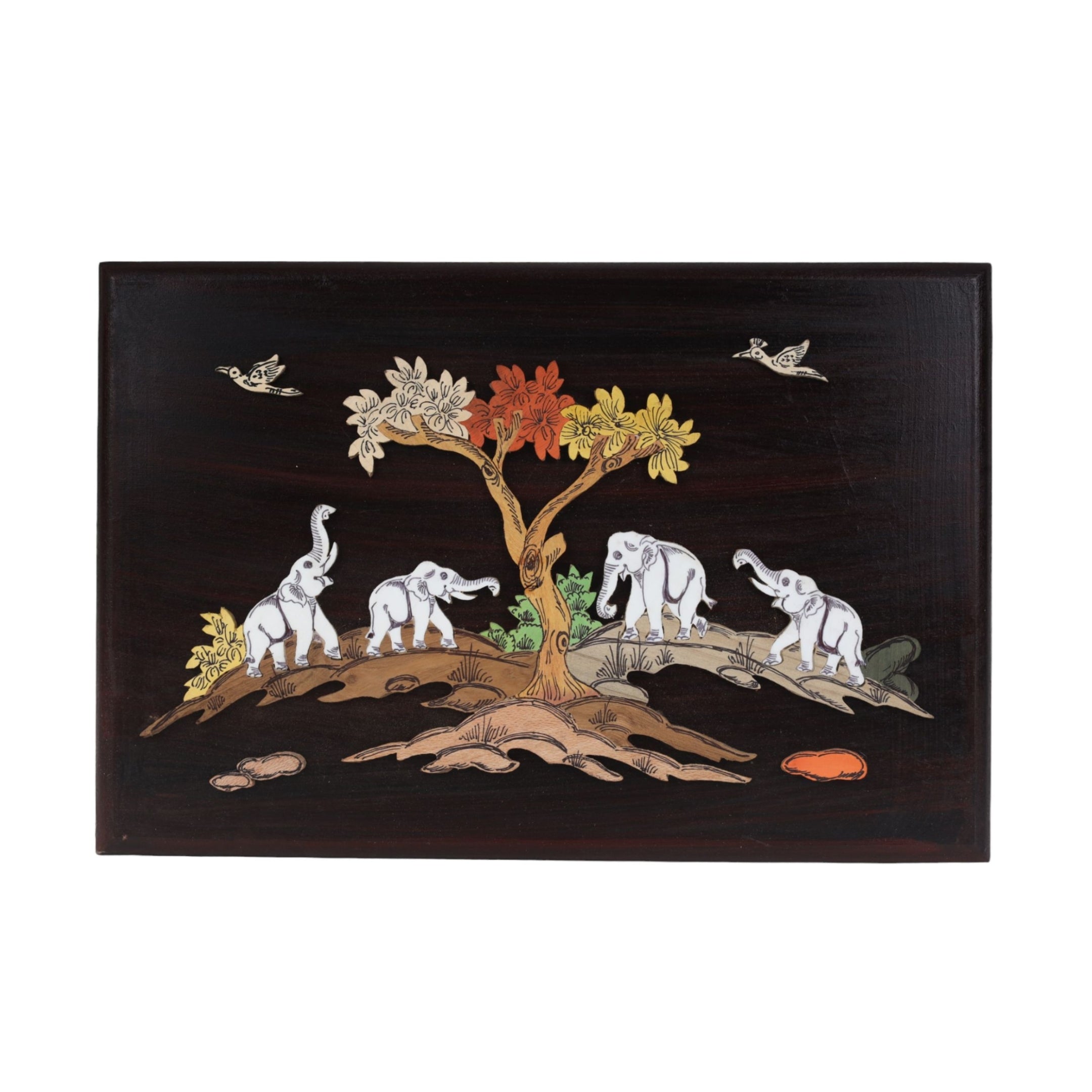 3D Herd of Elephants Wall Decor
