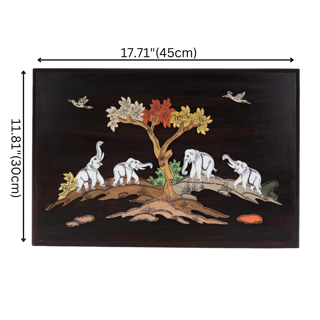 3D Herd of Elephants Wall Decor