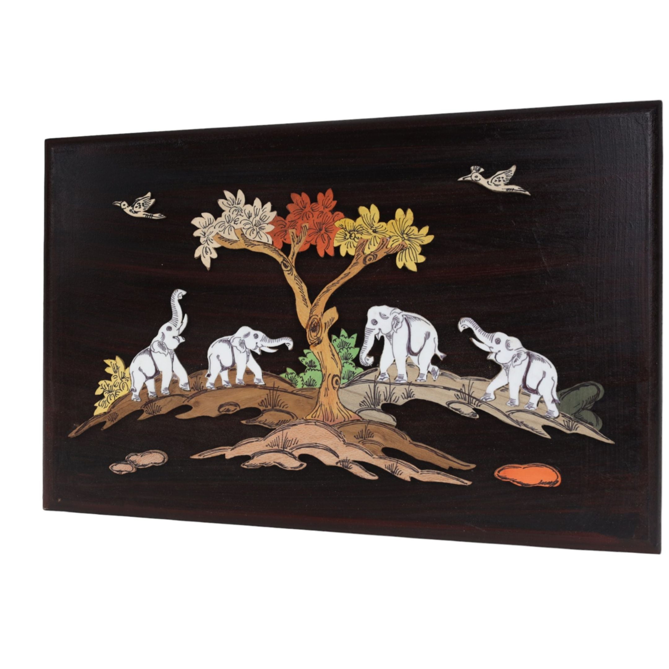3D Herd of Elephants Wall Decor