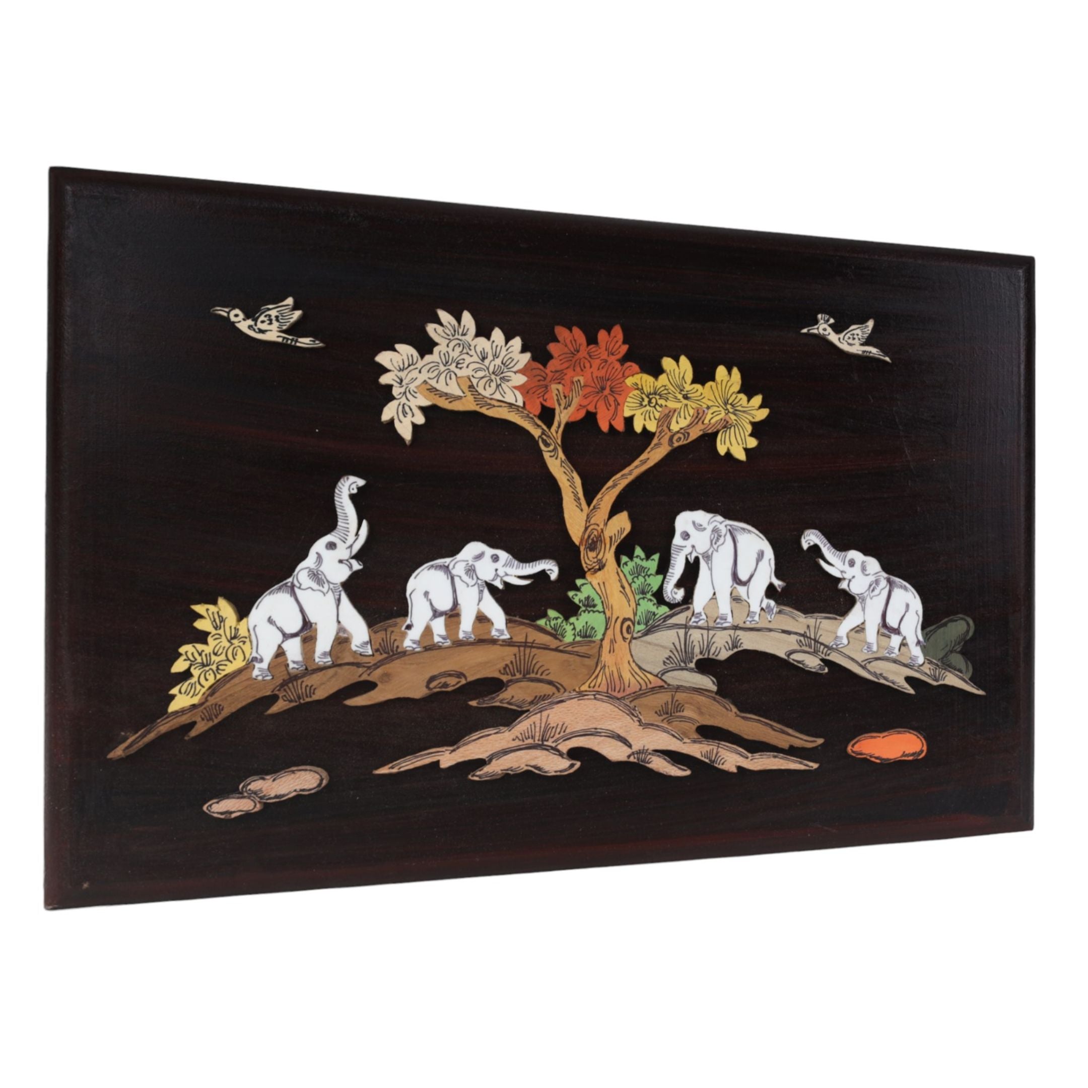 3D Herd of Elephants Wall Decor
