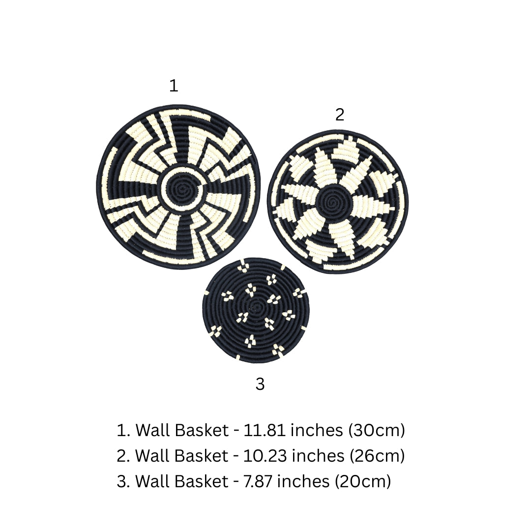 Handcrafted Sabai Grass Wall Art (Set of 3) – Black Sustainable Wall Decor Product