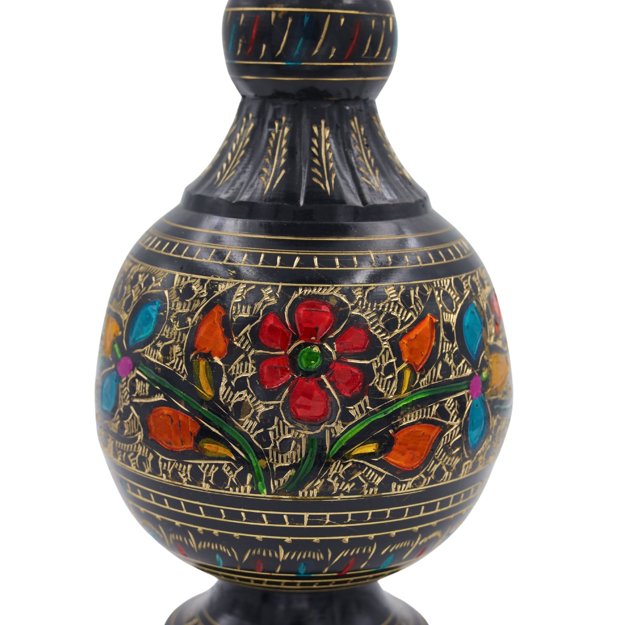 Brass Flower Vase Vintage Look - black