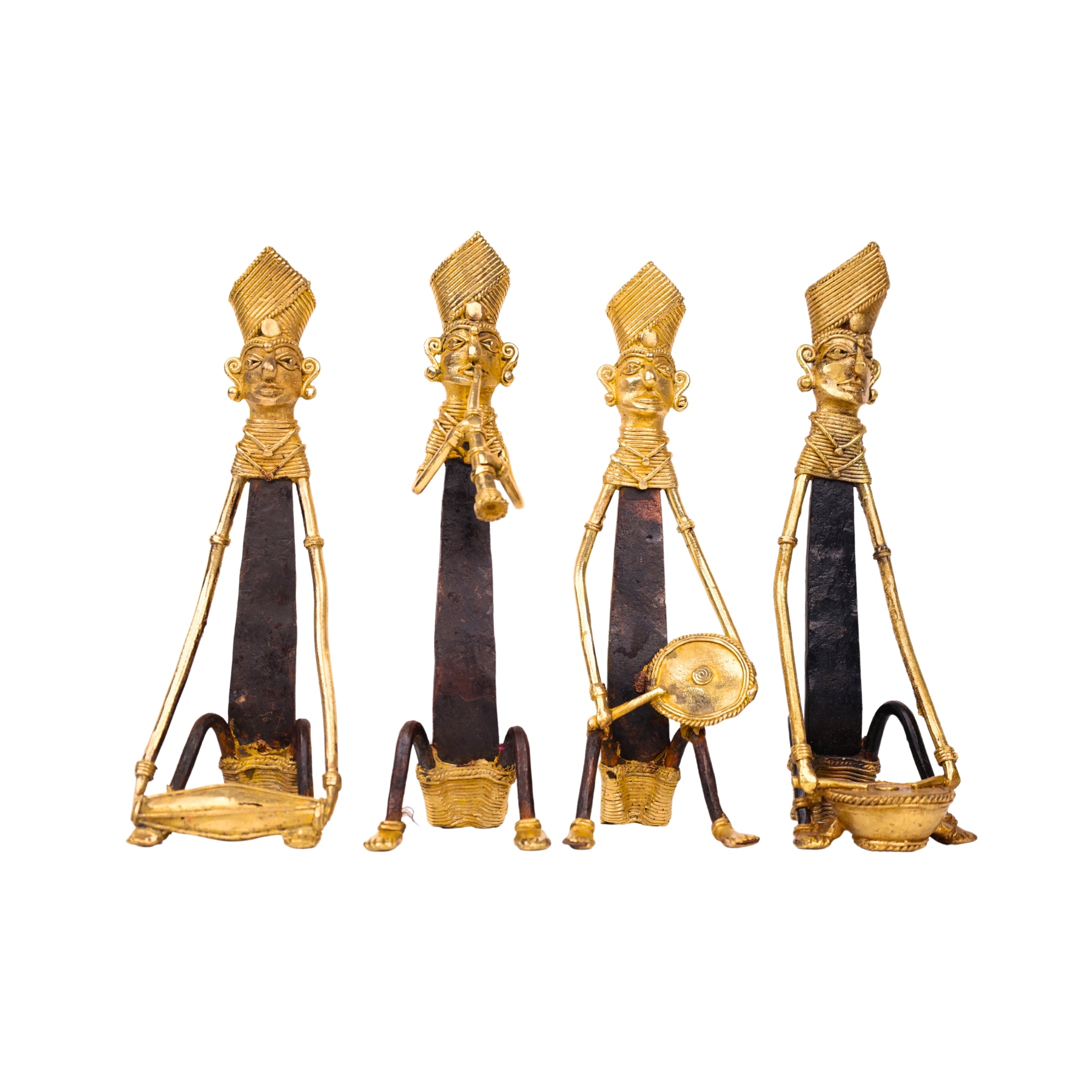 Dhokra Art Tribal Musicians - set of 4