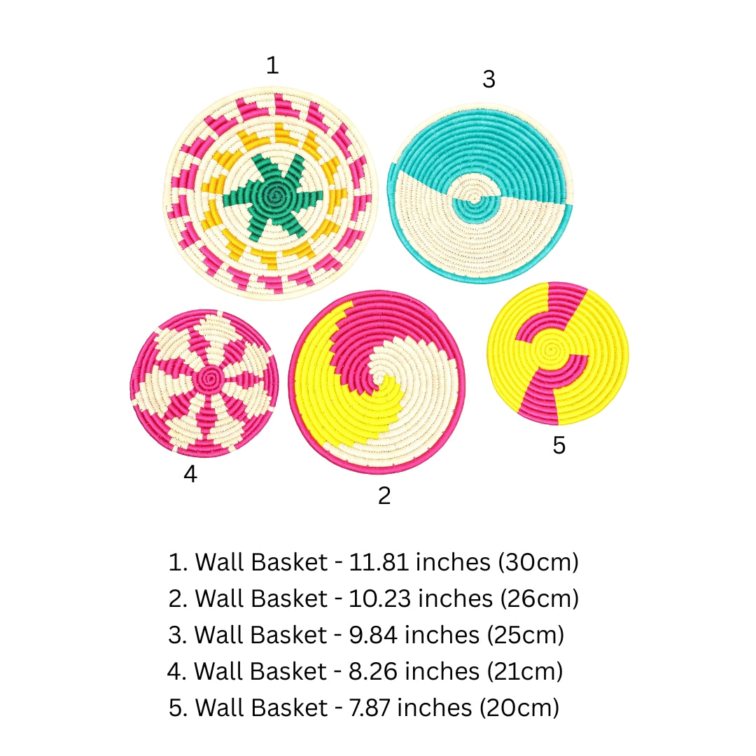 Handcrafted Sabai Grass Wall Decor Plate – Set of 5