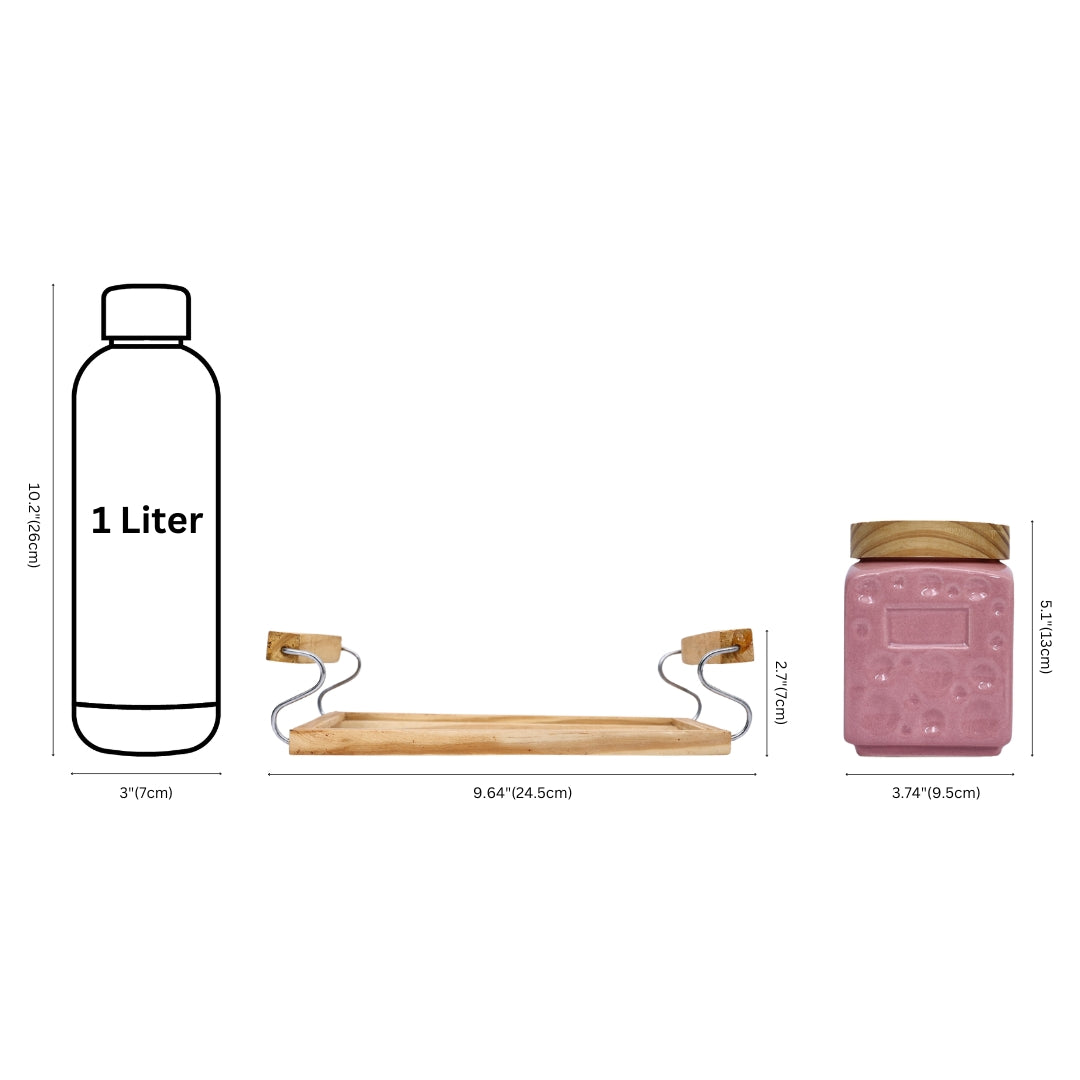 Air-tight Ceramic Jar set with Tray