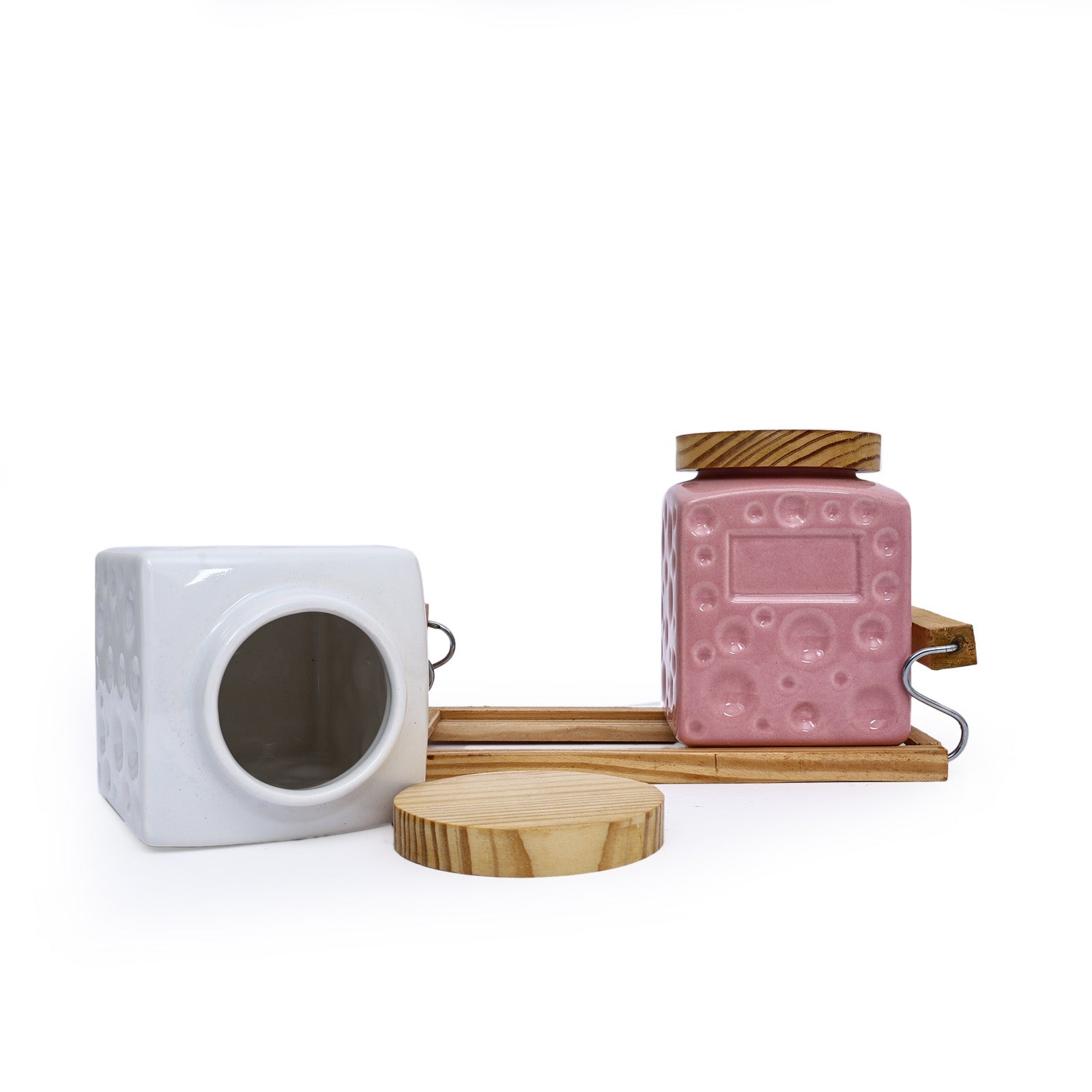 Air-tight Ceramic Jar set with Tray