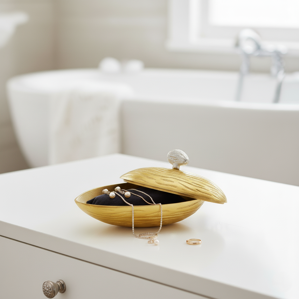 Almond Shaped Decorative Bowl - Golden