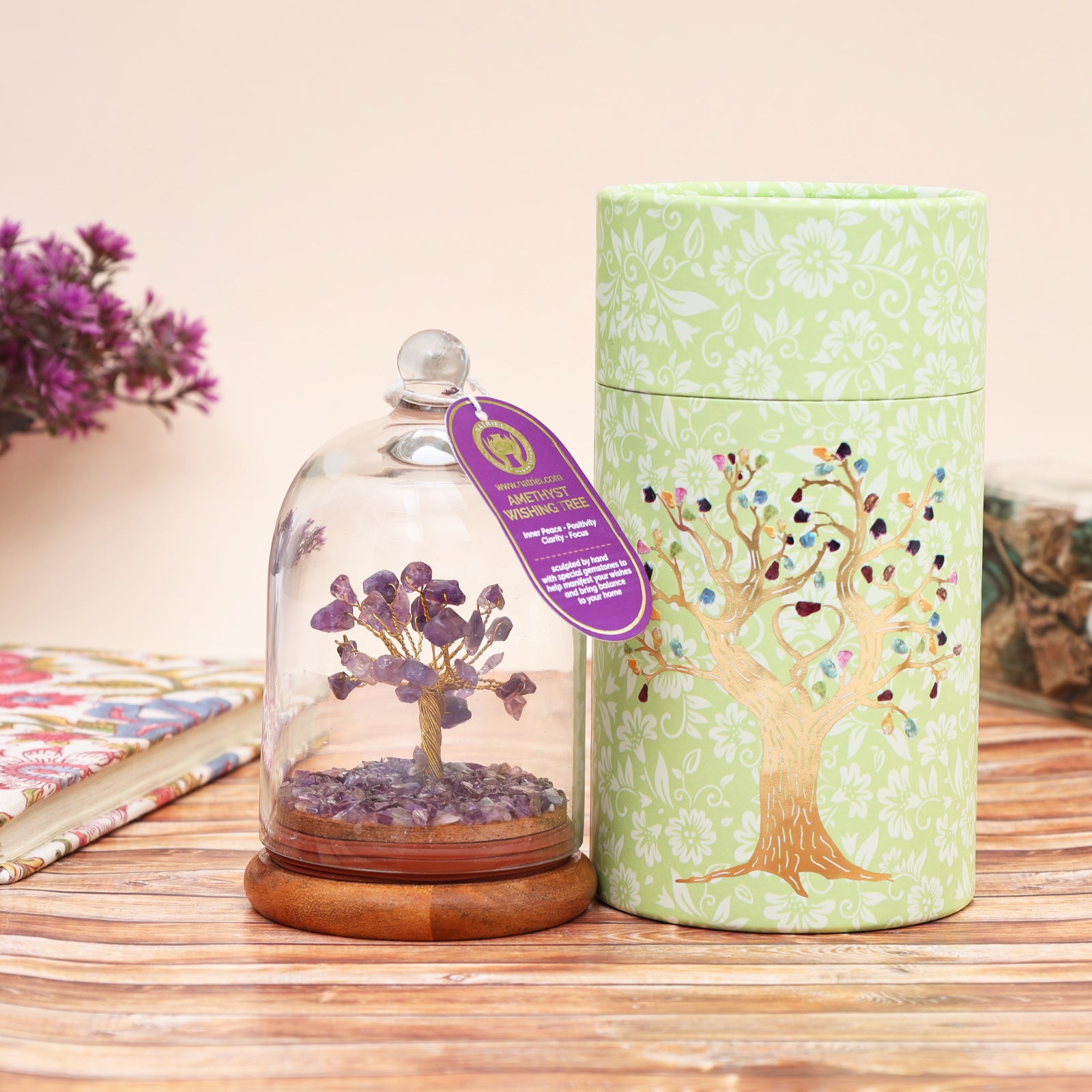 Amethyst Glass dome wish tree