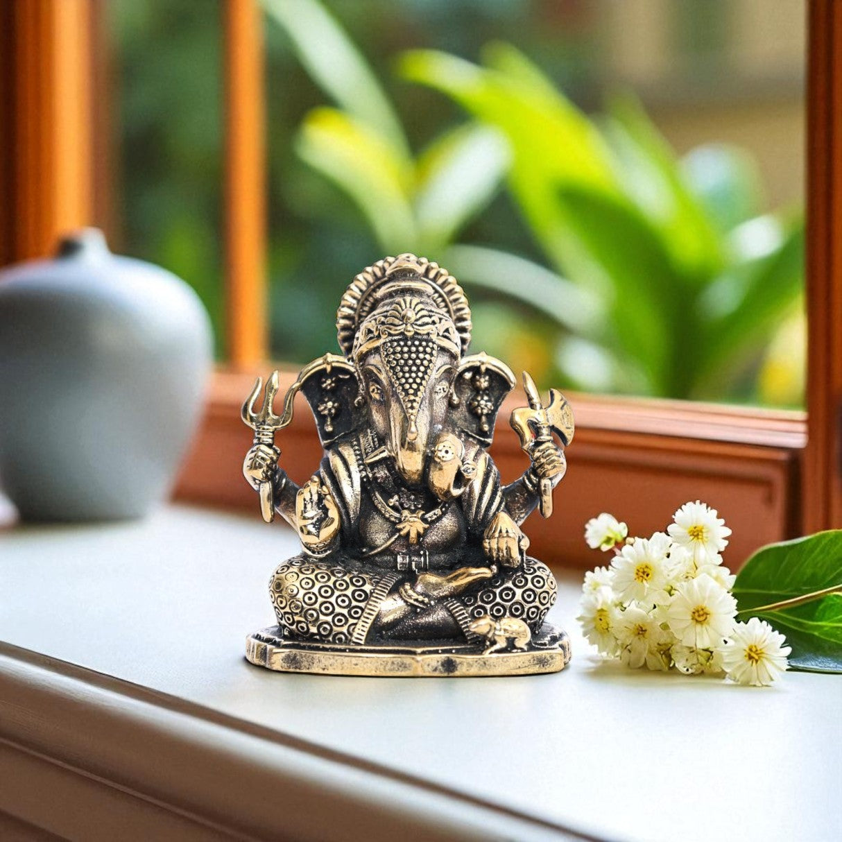 Antique Brass Ganesha Idol – Spiritual home décor 