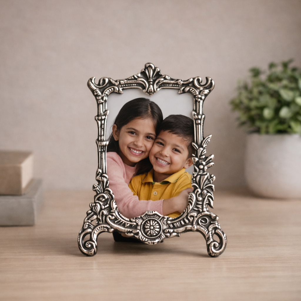 Local German Photo Frame Antique German Silver Photo Frame | Home Decor Accent - Natriel