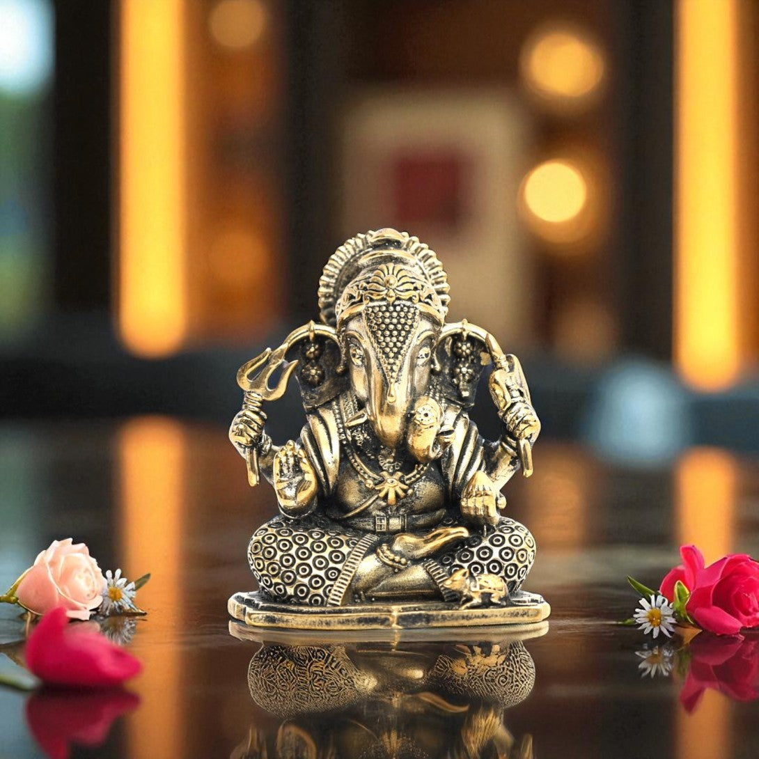 Antique Pure Brass Ganesha Idol – Home and Spiritual home décor