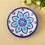 Blue Pottery Floral Pattern Decorative Plate—White & Blue—8”