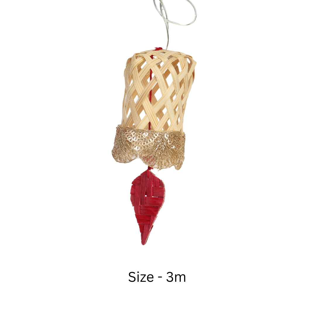 Beige Bell shaped Premium Handmade Bamboo String Fairy Light