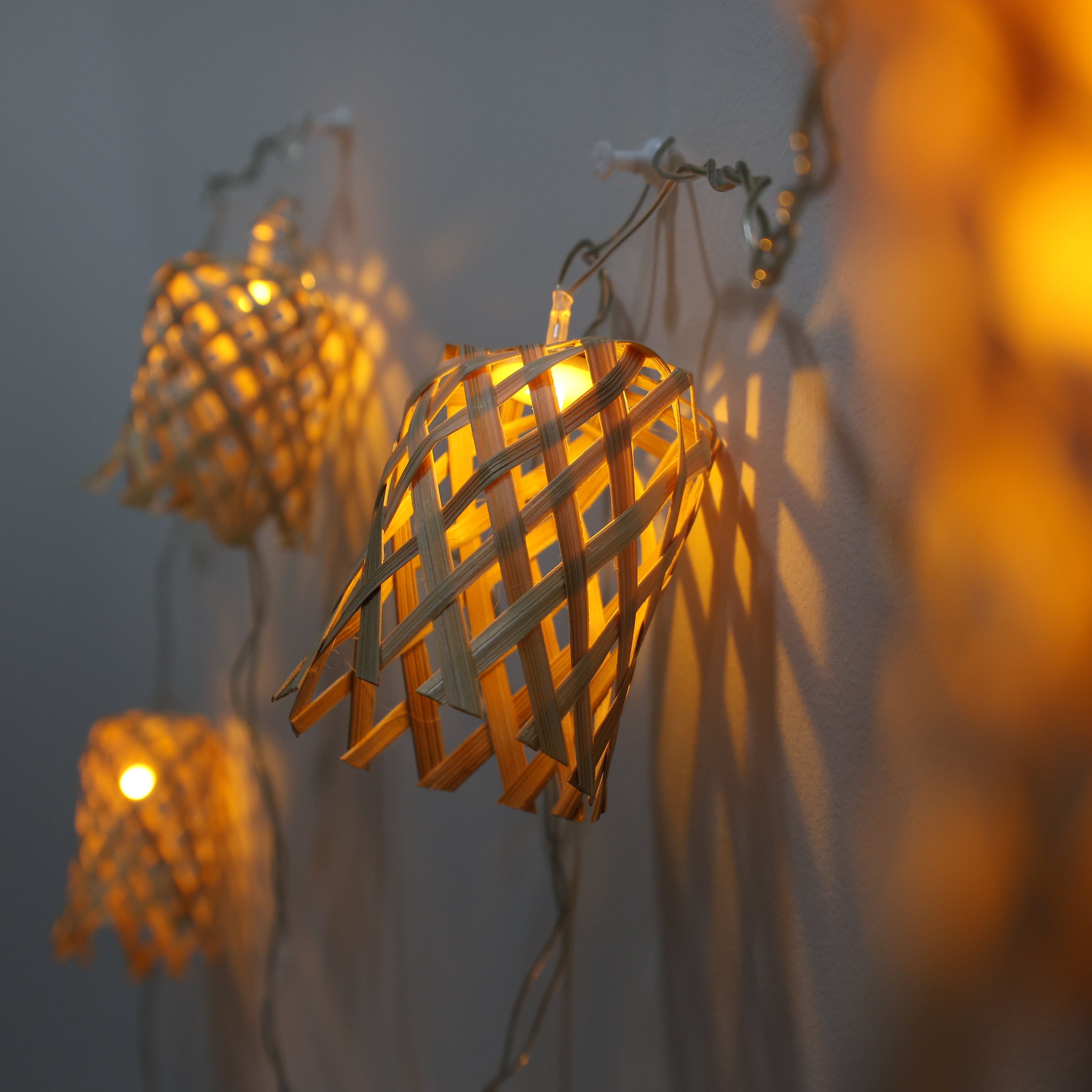 Beige Premium Handmade Bamboo String Fairy Light 