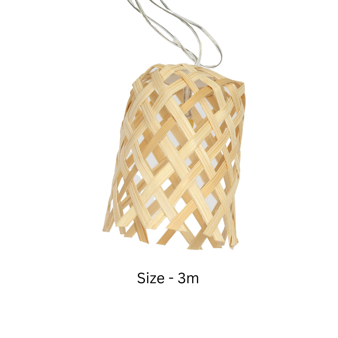 Beige Premium Handmade Bamboo String Fairy Light 
