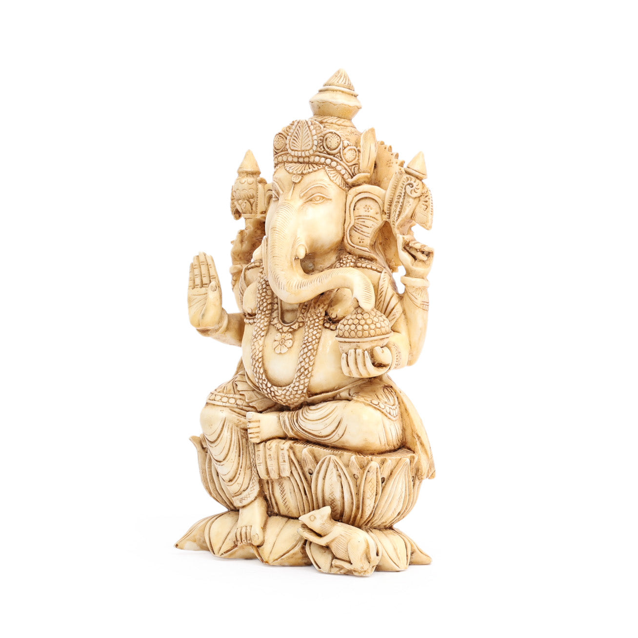 Big Cultured Marble Ganesha Idol - 9 inch